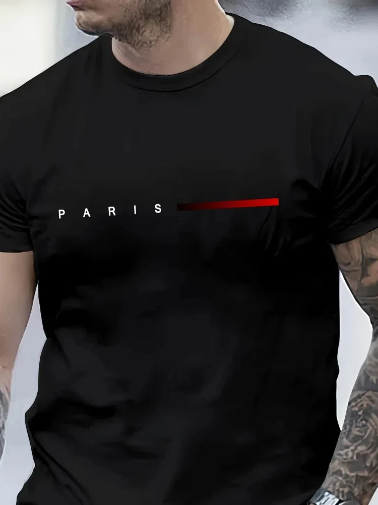 Men's 100% cotton summer loose PARIS Creative Letter print casual slim fit round neck short sleeved T-shirt top
Men's 100% cotton summer loose PARIS Creative Letter print casual slim fit round neck short sleeved T-shirt top