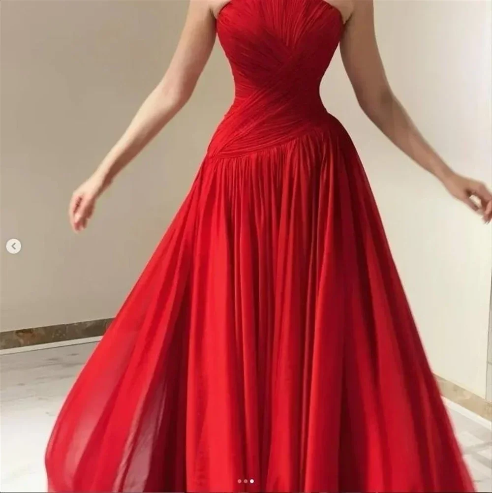 Prom Dresses Elegant High Quality Strapless A-line Draped Chiffon Formal Occasion Gowns Luxury Evening Gown for Woman Customized
Prom Dresses Elegant High Quality Strapless A-line Draped Chiffon Formal Occasion Gowns Luxury Evening Gown for Woman Customized
