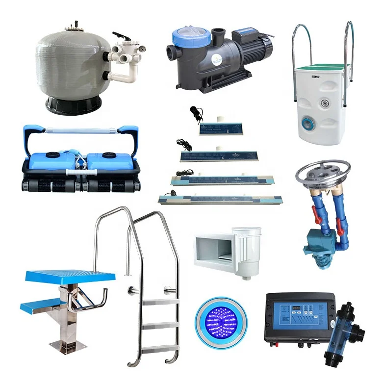 Full set of swimming pool equipment filter pumps and accessories
Full set of swimming pool equipment filter pumps and accessories