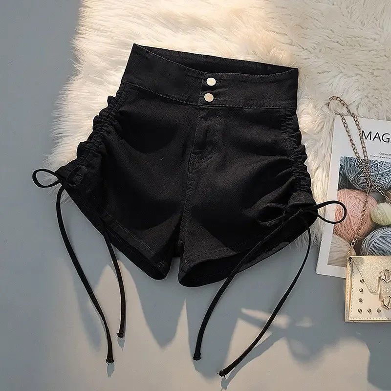 Эластичные черные джинсы с высокой талией, женские 2024, новый тренд, модные шорты с гофрировкой, летние сексуальные однотонные широкие брюки, женские
Эластичные черные джинсы с высокой талией, женские 2024, новый тренд, модные шорты с гофрировкой, летние сексуальные однотонные широкие брюки, женские