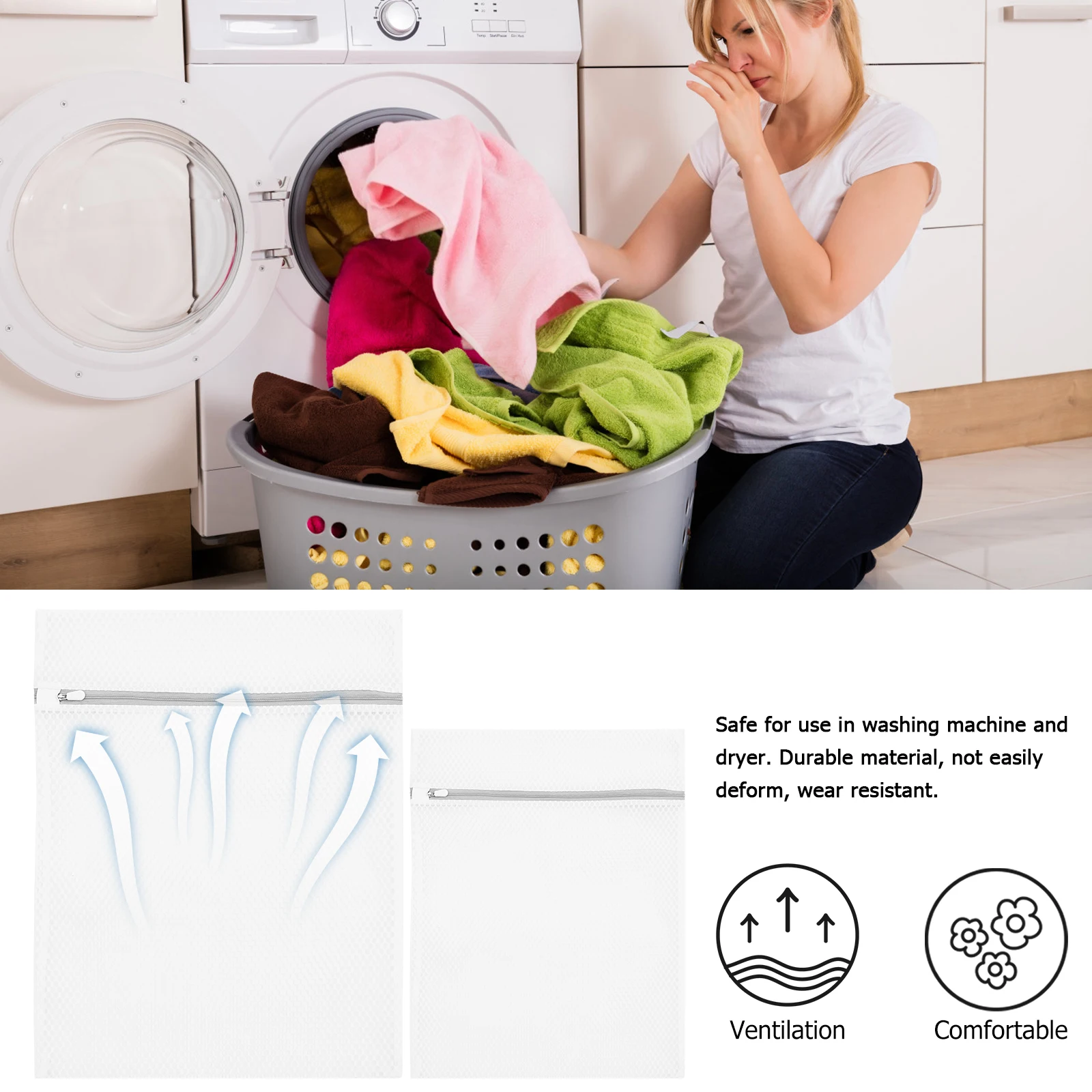 3pcs Laundry Bag Mesh Washing Honeycomb Bras Foldable Underwear White Zipper Closure Travel Storage Closet Household
3pcs Laundry Bag Mesh Washing Honeycomb Bras Foldable Underwear White Zipper Closure Travel Storage Closet Household