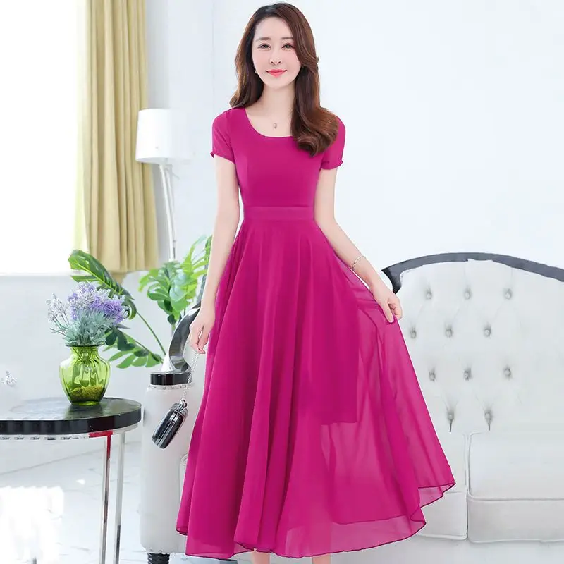 Elegant O-Neck Solid Color Spliced Folds Prom Dresses Women's Clothing Summer New Loose Office Lady Ladies Dresses
Elegant O-Neck Solid Color Spliced Folds Prom Dresses Women's Clothing Summer New Loose Office Lady Ladies Dresses