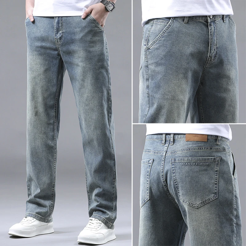2025 Summer Men's Premium 95% Cotton Lightweight Jeans Loose Straight Leg Casual Plus Size Breathable Office Commute Comfort
2025 Summer Men's Premium 95% Cotton Lightweight Jeans Loose Straight Leg Casual Plus Size Breathable Office Commute Comfort