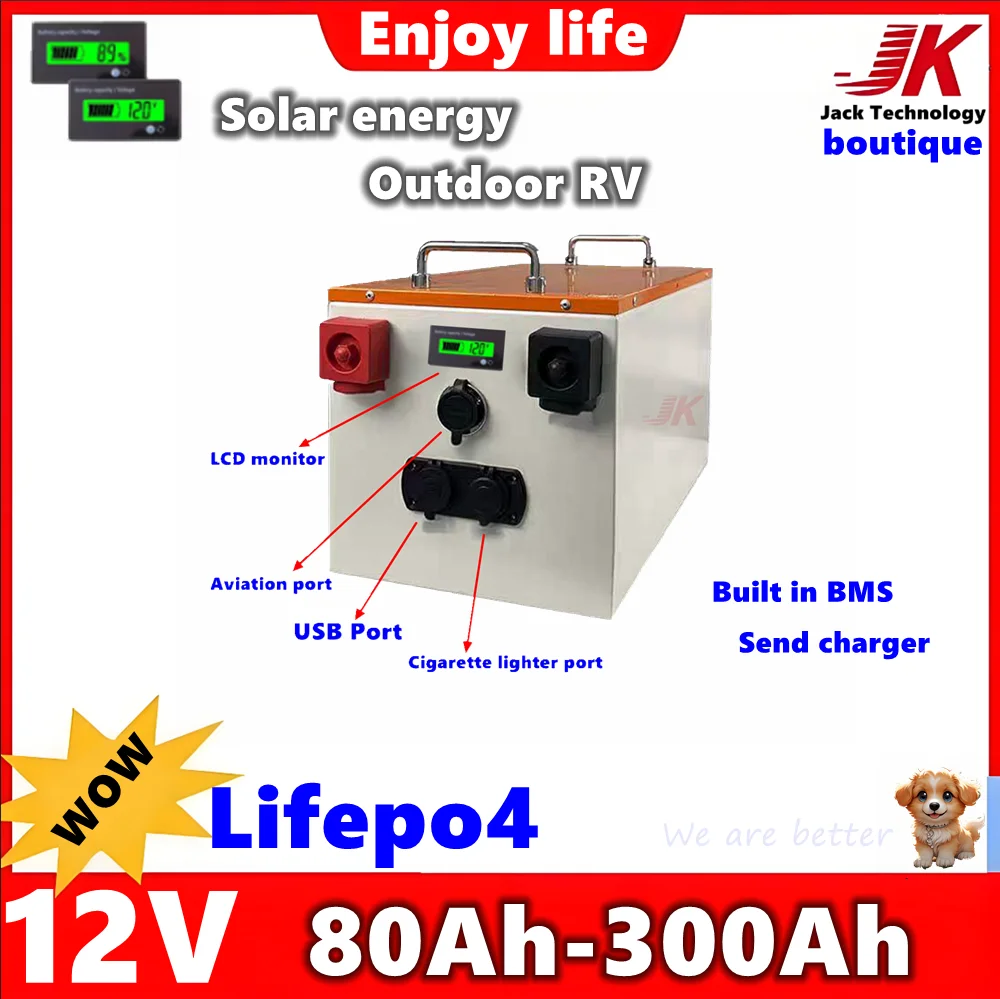 JK 12V 200AH 80AH 100AH 180AH 300AH BMS lithium Lifepo4 battery for Outdoor RV,backup power household Energy Storage and camping
JK 12V 200AH 80AH 100AH 180AH 300AH BMS lithium Lifepo4 battery for Outdoor RV,backup power household Energy Storage and camping