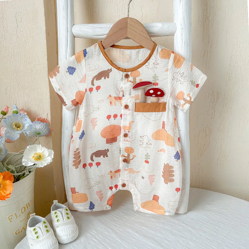 Baby summer thin clothes onesie class a pure cotton short-sleeved onesie newborn baby summer out Romper
Baby summer thin clothes onesie class a pure cotton short-sleeved onesie newborn baby summer out Romper