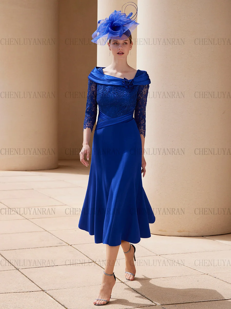 Royal Blue Mother of the Bride Dresses 2023 Ankle-length A-Line Wedding Guest Gowns Lace satin Dress Women For Wedding Party
Royal Blue Mother of the Bride Dresses 2023 Ankle-length A-Line Wedding Guest Gowns Lace satin Dress Women For Wedding Party