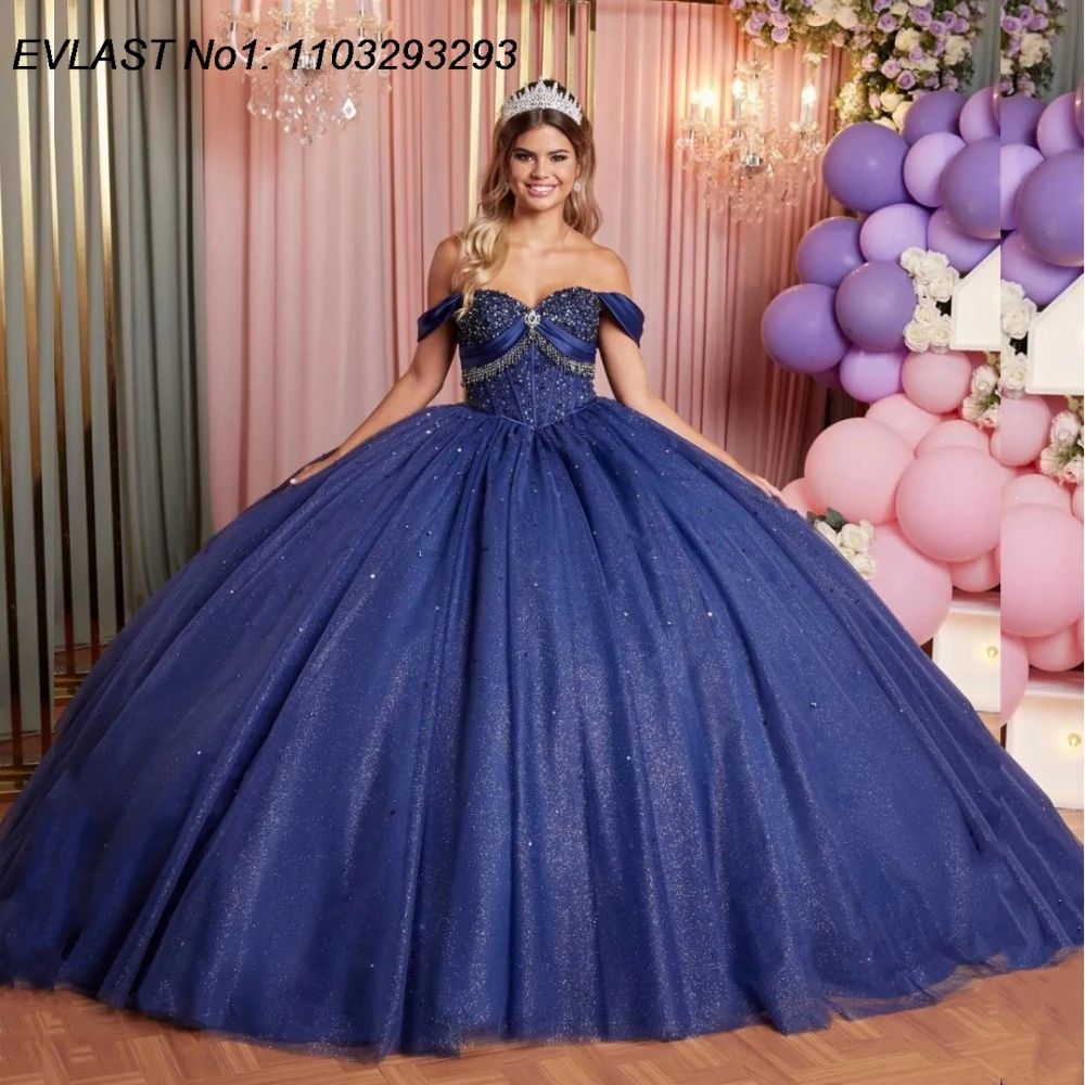 EVLAST Customized Navy Blue Ball Gown Quinceanera Dress Shiny Applique Beading Crystal Bow Sweet 16 Vestidos De 15 Anos E1Q931
EVLAST Customized Navy Blue Ball Gown Quinceanera Dress Shiny Applique Beading Crystal Bow Sweet 16 Vestidos De 15 Anos E1Q931