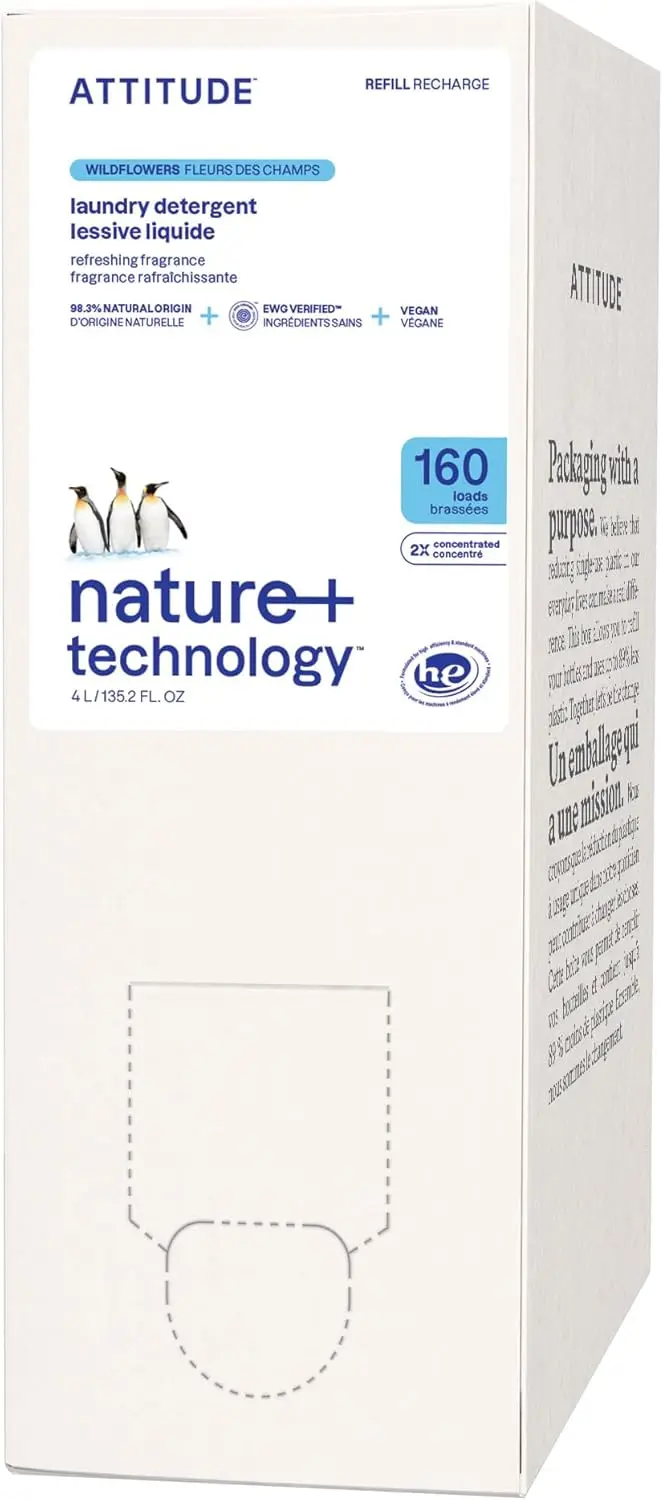 Natural Liquid Laundry Detergent Refill, EWG Verified, HE Compatible, Plant-Based Vegan Formula, Wildflowers Scent for 160 Loads
Natural Liquid Laundry Detergent Refill, EWG Verified, HE Compatible, Plant-Based Vegan Formula, Wildflowers Scent for 160 Loads