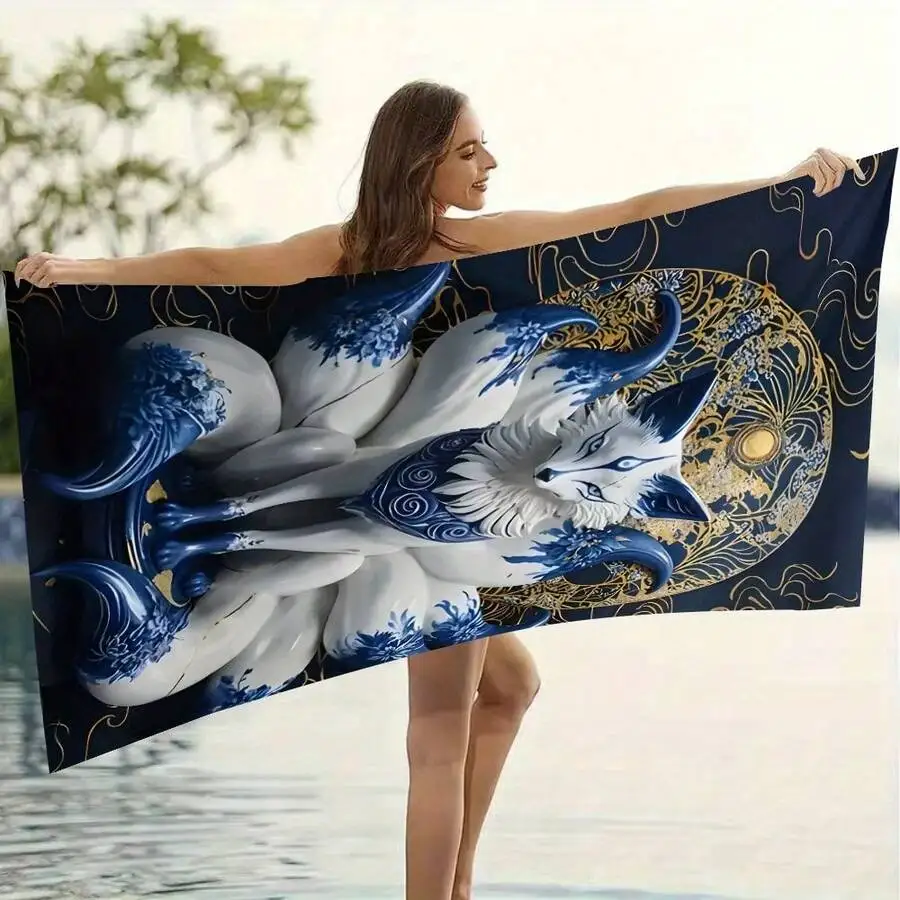 Large Beach Towel Nine-Tailed Fox Print Soft Absorbent Quick Dry Microfiber For Pool Camping Travel
Large Beach Towel Nine-Tailed Fox Print Soft Absorbent Quick Dry Microfiber For Pool Camping Travel