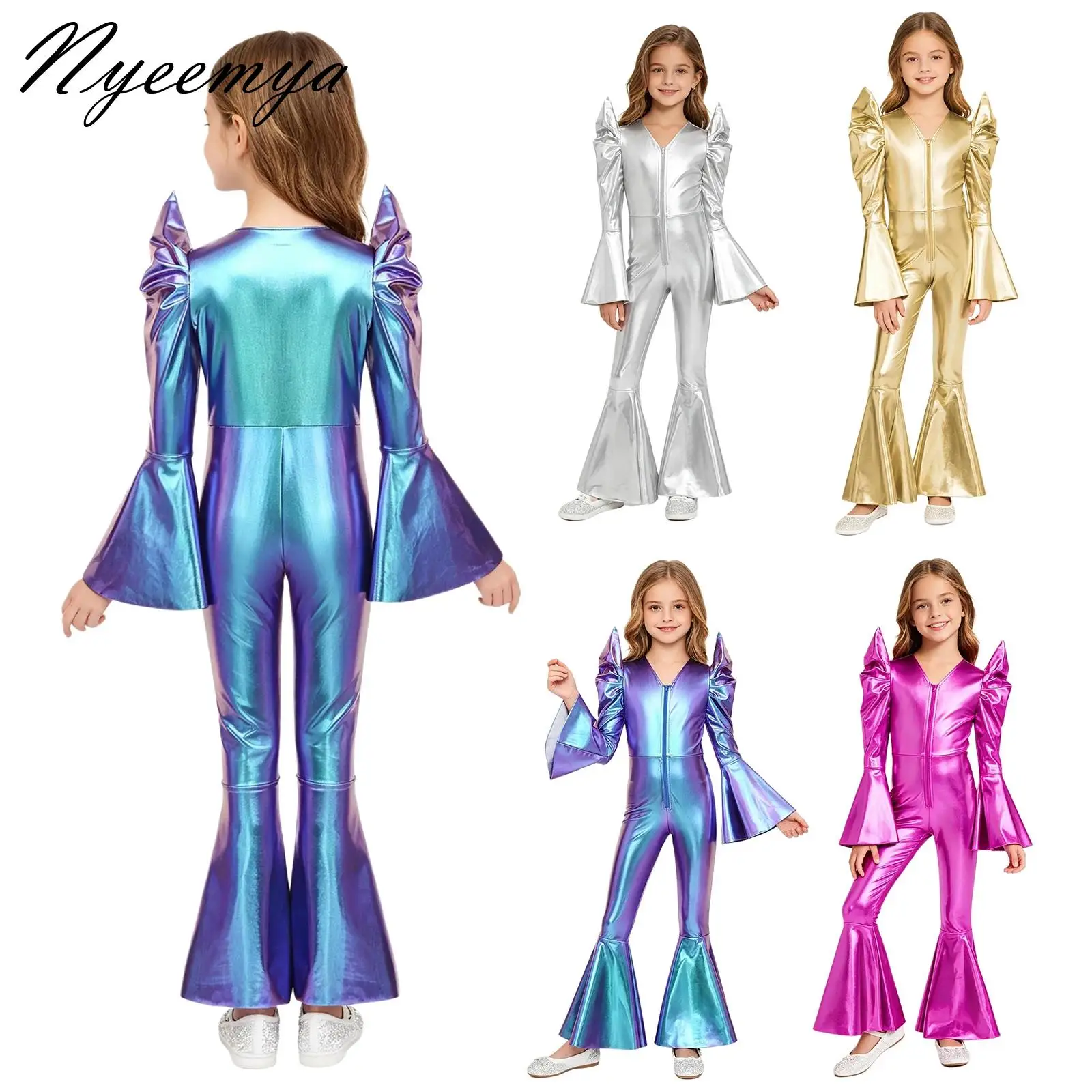 Kids Girls Sequins Hippie Costume New Unitard Bell-bottom Long Pants Bodysuit Jumpsuit for Disco Dance 60s 70s Jazz Clothes
Kids Girls Sequins Hippie Costume New Unitard Bell-bottom Long Pants Bodysuit Jumpsuit for Disco Dance 60s 70s Jazz Clothes