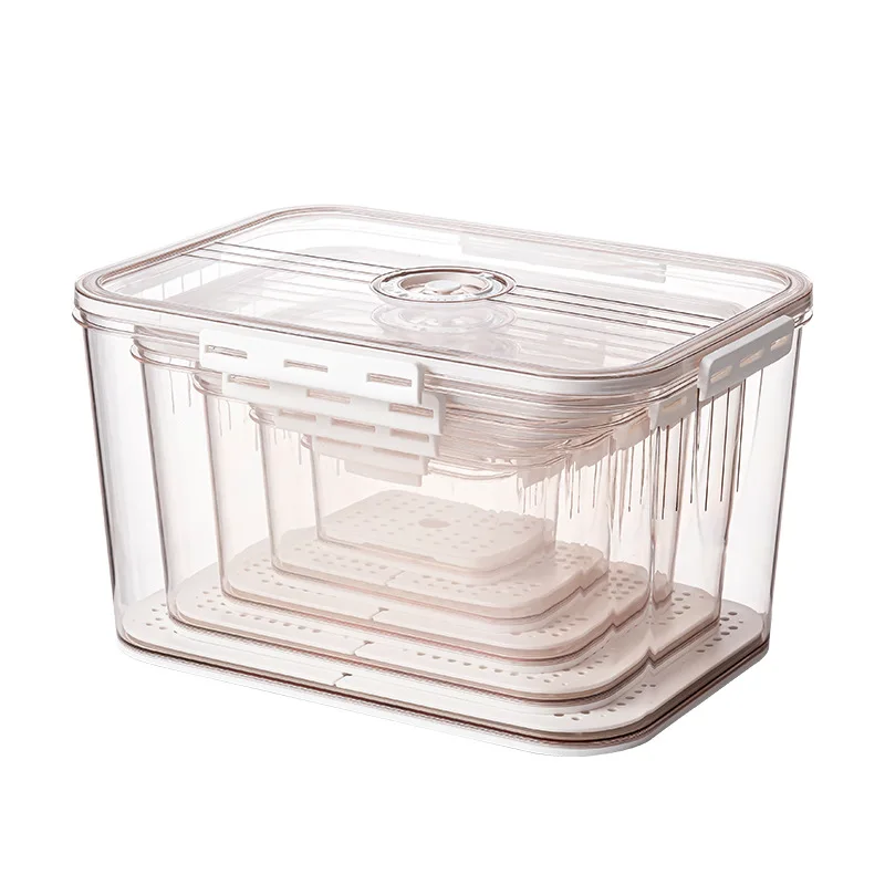 Fruit and vegetable fresh container, refrigerator storage box, transparent leaking basket
Fruit and vegetable fresh container, refrigerator storage box, transparent leaking basket