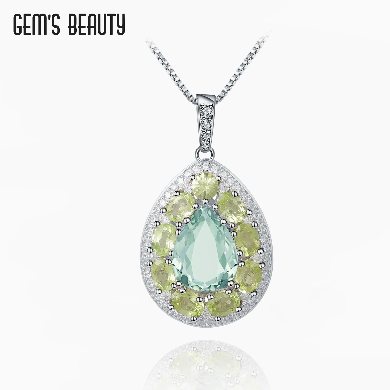 Gem's Beauty 925 Silver Peridot Halo Water Drop Pendant Necklace 925 Sterling Silver Green Amethyst Women Fine Jewelry Necklaces
Gem's Beauty 925 Silver Peridot Halo Water Drop Pendant Necklace 925 Sterling Silver Green Amethyst Women Fine Jewelry Necklaces