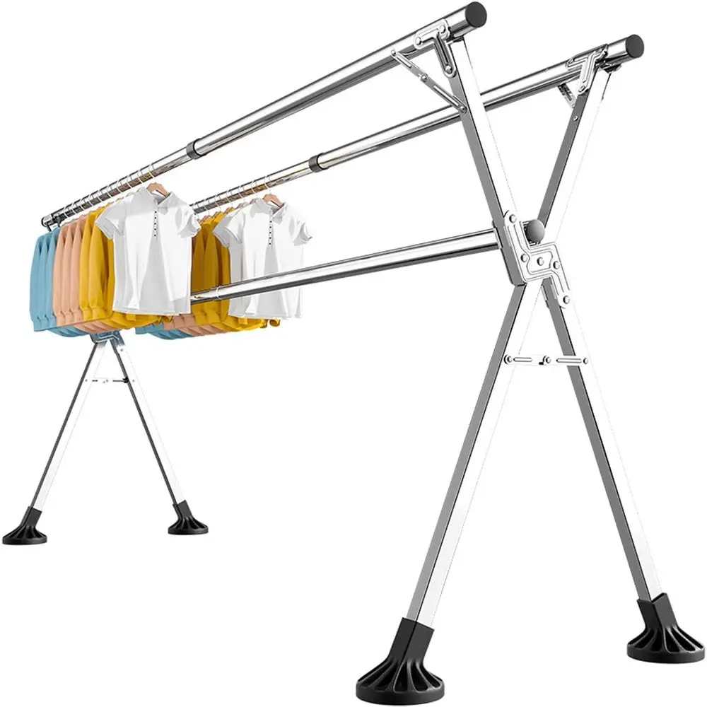 Sturdy Steel Portable Clothes Drying Rack - Indoor/Outdoor Use, Heavy Duty & Foldable
Sturdy Steel Portable Clothes Drying Rack - Indoor/Outdoor Use, Heavy Duty & Foldable