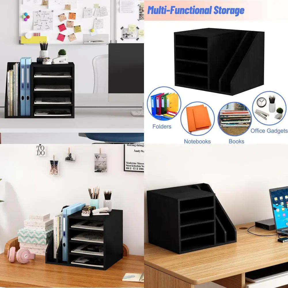 Black Wooden Desk Organizer with Adjustable Components for Mail, Paper, and Envelopes - Ideal for Home, Office, and School
Black Wooden Desk Organizer with Adjustable Components for Mail, Paper, and Envelopes - Ideal for Home, Office, and School