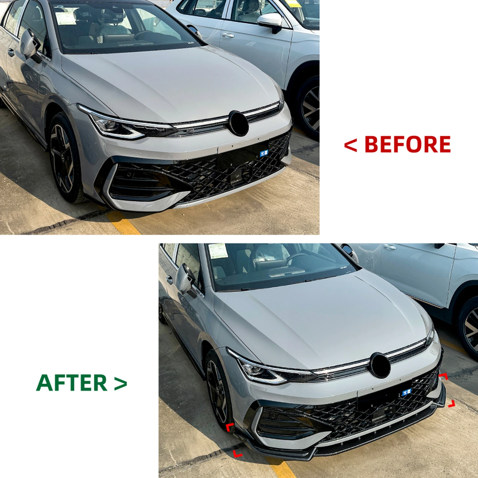 Комплект из 3-х частей: сплиттер-губа переднего бампера для Volkswagen VW Golf 8.5 / 8.5 Rline GTI 2024-2025, элементы обвеса кузова автомобиля
Комплект из 3-х частей: сплиттер-губа переднего бампера для Volkswagen VW Golf 8.5 / 8.5 Rline GTI 2024-2025, элементы обвеса кузова автомобиля