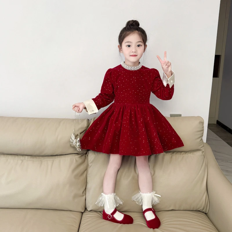 2025 Winter New Girl's Christmas Day Atmosphere Wine Red Velvet Hot Diamond Dress
2025 Winter New Girl's Christmas Day Atmosphere Wine Red Velvet Hot Diamond Dress