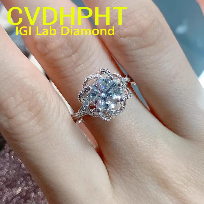 IGI Lab Growing Diamond Ring Round D Color 1 2 3Ct Real Platinum PT950 Ring Diamond wedding ring Factory Engagement Ring
IGI Lab Growing Diamond Ring Round D Color 1 2 3Ct Real Platinum PT950 Ring Diamond wedding ring Factory Engagement Ring