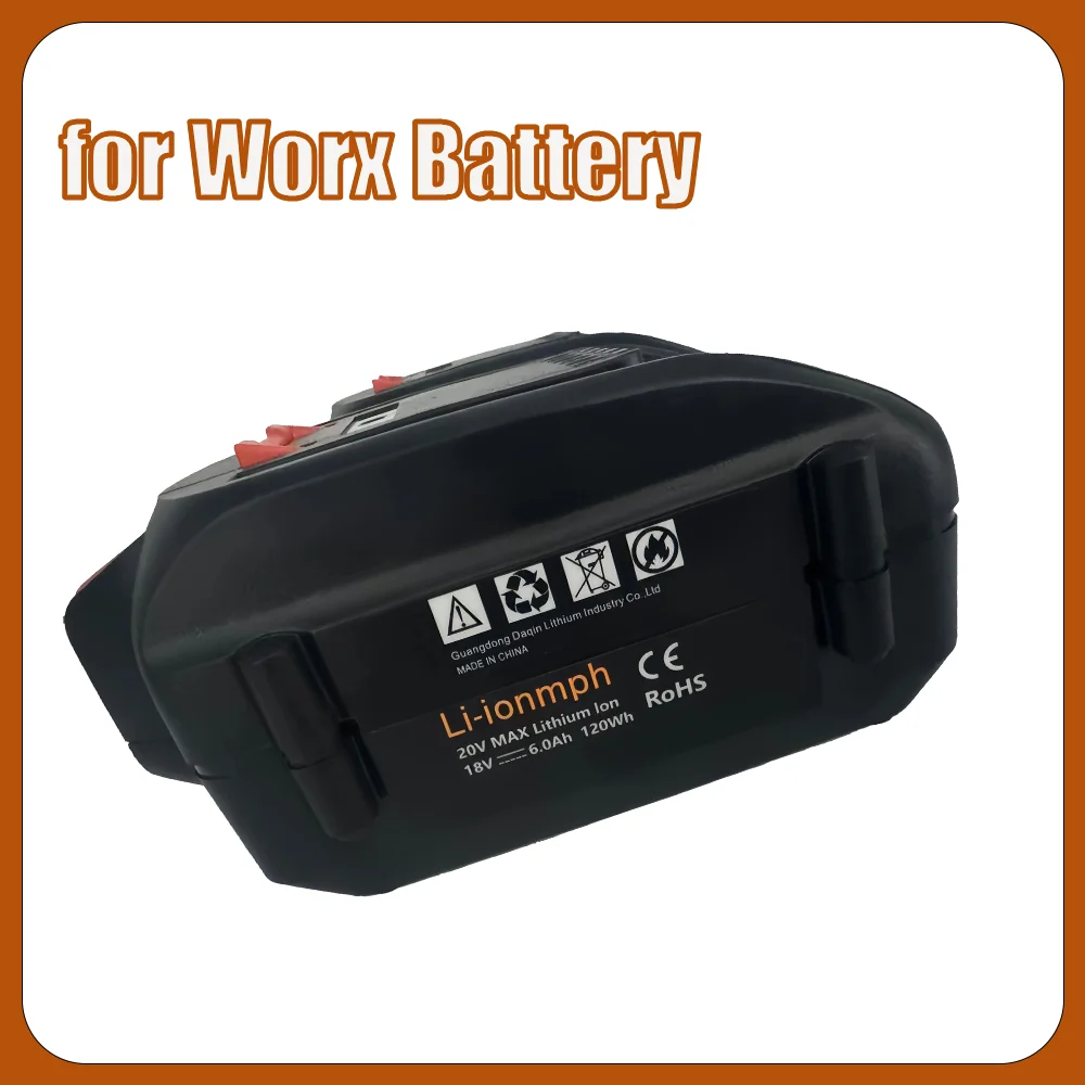 20 В 6000 мАч 18650 литий-ионный аккумулятор большой емкости, подходит для WORX WA3511 WA3512 WA3522 WA3575 Сменный аккумулятор
20 В 6000 мАч 18650 литий-ионный аккумулятор большой емкости, подходит для WORX WA3511 WA3512 WA3522 WA3575 Сменный аккумулятор