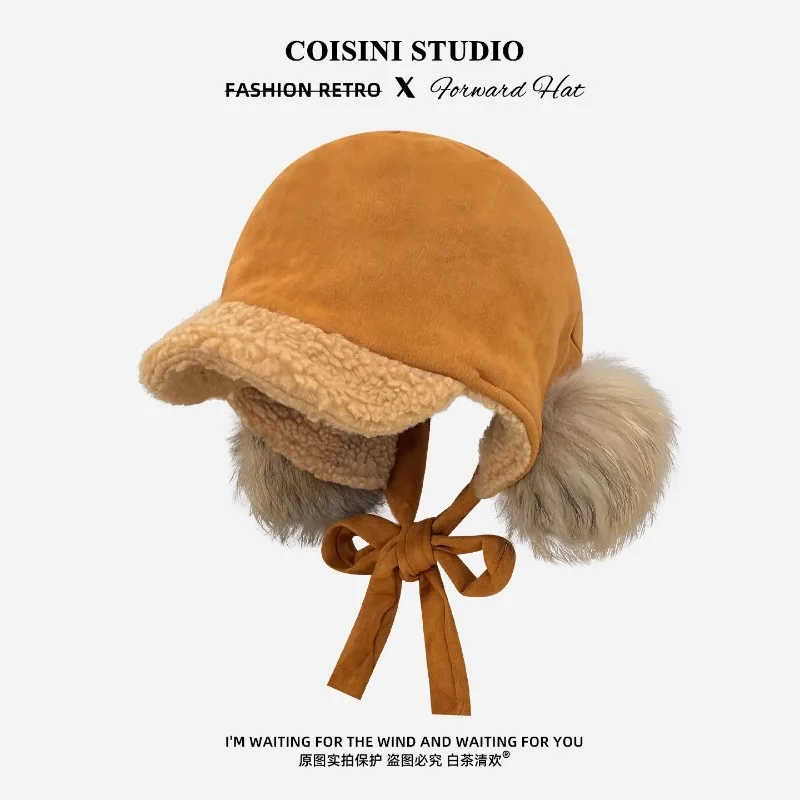 Женские шапки-бомберы в стиле ретро с плюшевым ремешком, зимние уличные шапки для отдыха, теплая защита ушей, универсальная милая пуловерная кепка с помпоном
Женские шапки-бомберы в стиле ретро с плюшевым ремешком, зимние уличные шапки для отдыха, теплая защита ушей, универсальная милая пуловерная кепка с помпоном