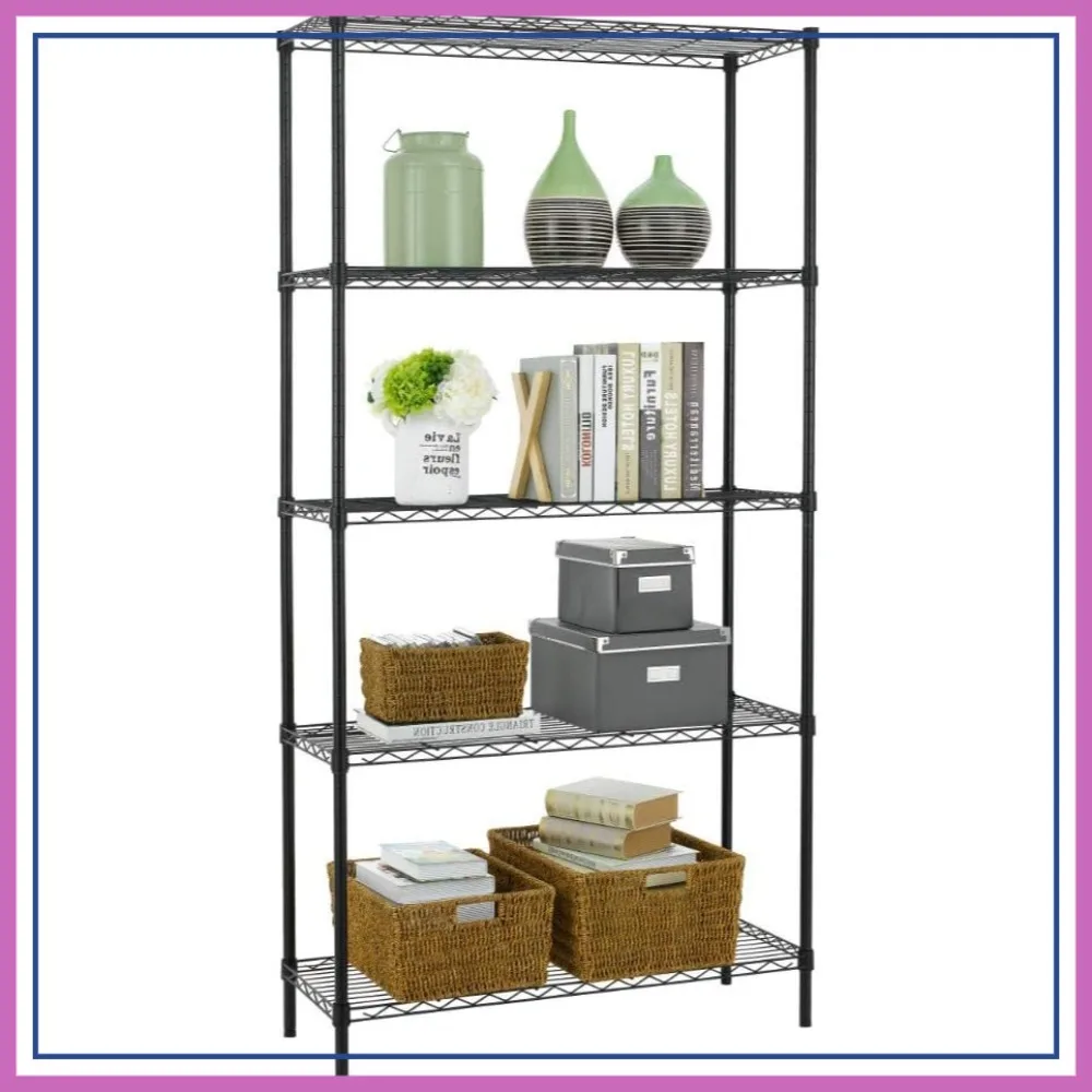 5-Tier Wire Shelving Unit 36x14x72, Heavy Duty Metal Shelf Holds 1000 lbs, No-Tool Assembly, Adjustable Racks for Home Garage
5-Tier Wire Shelving Unit 36x14x72, Heavy Duty Metal Shelf Holds 1000 lbs, No-Tool Assembly, Adjustable Racks for Home Garage