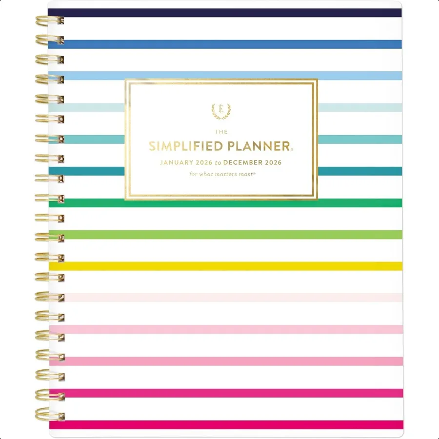 2026 Planner Simplified by Emily Ley Weekly Monthly 8.5 x 11 Large Happy Stripe EL4590526
2026 Planner Simplified by Emily Ley Weekly Monthly 8.5 x 11 Large Happy Stripe EL4590526