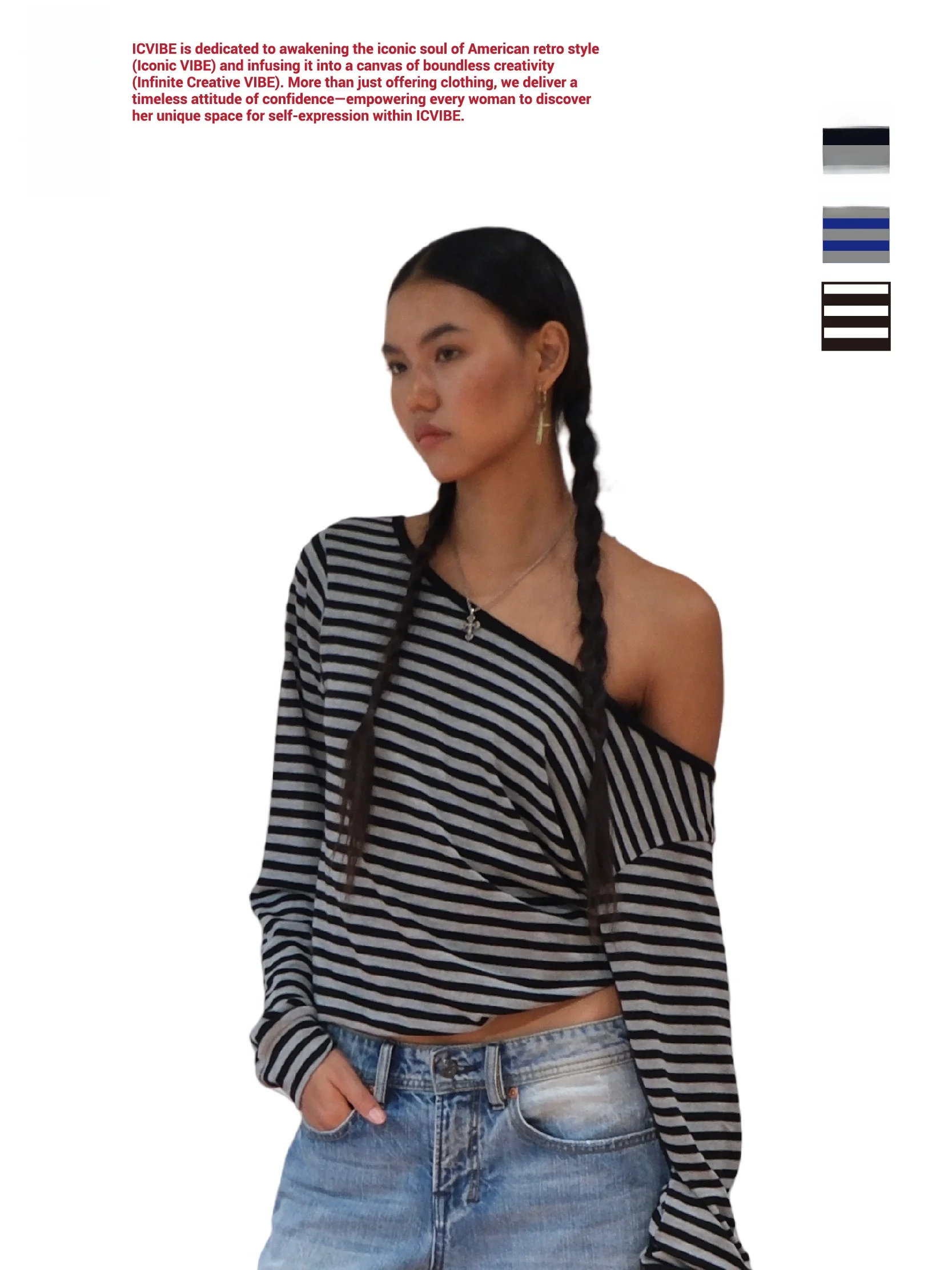 ICVIBE Early Taste Camere Touch oulder Bared Tee Striped A-Line Sve Loose Fit Bot Hem Women's Faion T-irt
ICVIBE Early Taste Camere Touch oulder Bared Tee Striped A-Line Sve Loose Fit Bot Hem Women's Faion T-irt