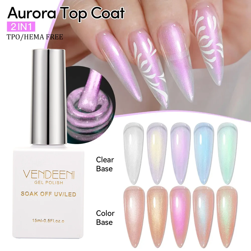 Vendeeni 5 Colors Universal Pearl Shell Color Aurora Top Coat Semi Permanent Mermaid UV Soak Off Gel Varnish Can Match Any Color
Vendeeni 5 Colors Universal Pearl Shell Color Aurora Top Coat Semi Permanent Mermaid UV Soak Off Gel Varnish Can Match Any Color