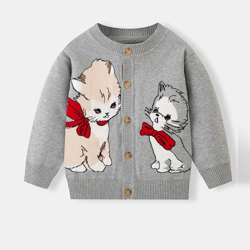 New 2025 Kids Cute Cartoon Cat Jacquard Warm Knitted Cardigan Sweater Coat Baby Girls Autumn Winter Casual Sweaters Cardigans
New 2025 Kids Cute Cartoon Cat Jacquard Warm Knitted Cardigan Sweater Coat Baby Girls Autumn Winter Casual Sweaters Cardigans