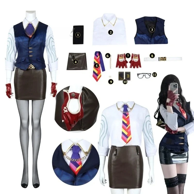 Anime Game Valorant Chamber Cosplay Costume Female Vest Shirt Skirt Outfit With Accessories Full Set Woman Sexy Dress Cosplay
Anime Game Valorant Chamber Cosplay Costume Female Vest Shirt Skirt Outfit With Accessories Full Set Woman Sexy Dress Cosplay