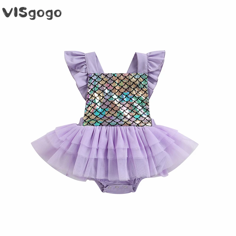 VISgogo Newborn Infant Baby Girls Romper Dress Fly Sleeve Fish Scale Print Tulle Splicing Tutu Bodysuit Baby Summer Clothing
VISgogo Newborn Infant Baby Girls Romper Dress Fly Sleeve Fish Scale Print Tulle Splicing Tutu Bodysuit Baby Summer Clothing