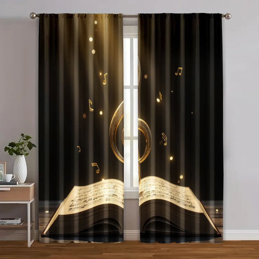 2pcs, Window Curtain 2D print Musical Instruments Theme Durable 100% Polyester Fabric (without rod) Holiday Use for Bedroom,
2pcs, Window Curtain 2D print Musical Instruments Theme Durable 100% Polyester Fabric (without rod) Holiday Use for Bedroom,