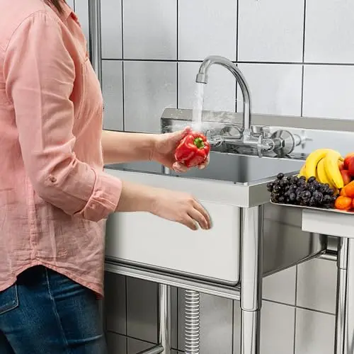 29 Inch Stainless Steel Freestanding Single Bowl Utility Sink With Flexible Drain Hose, NSF Certified For Kitchen, Laundry,
29 Inch Stainless Steel Freestanding Single Bowl Utility Sink With Flexible Drain Hose, NSF Certified For Kitchen, Laundry,