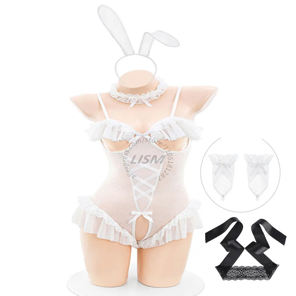 LISM Women Erotic Bunny Cosplay Bodysuit Set Open Back Open Bust Lace Teddy Lingerie with Headband Wristbands for Intimate Night
LISM Women Erotic Bunny Cosplay Bodysuit Set Open Back Open Bust Lace Teddy Lingerie with Headband Wristbands for Intimate Night