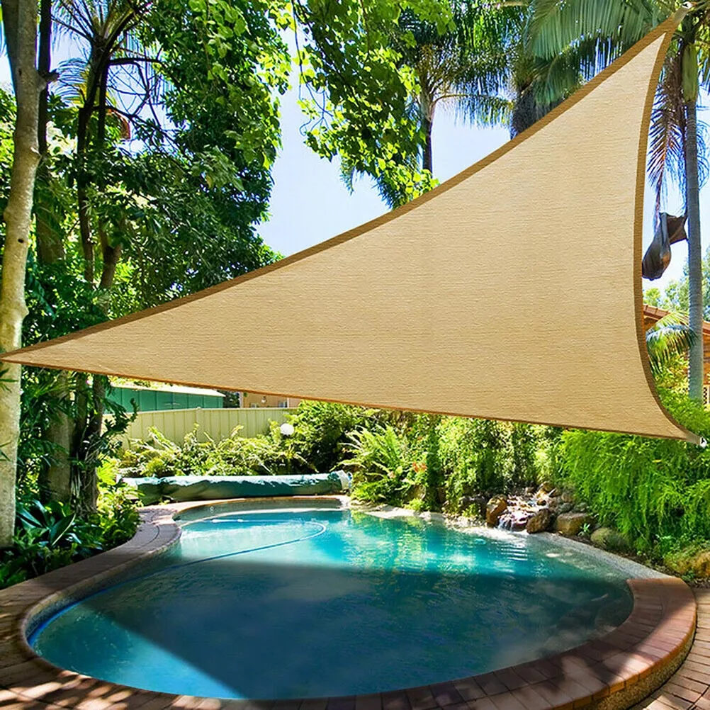 Outdoor Sunshade Sail Triangle Canopy Beige Pool Patio Lawn Garden Shade Hanging Canvas Mildew Rings 
Outdoor Sunshade Sail Triangle Canopy Beige Pool Patio Lawn Garden Shade Hanging Canvas Mildew Rings