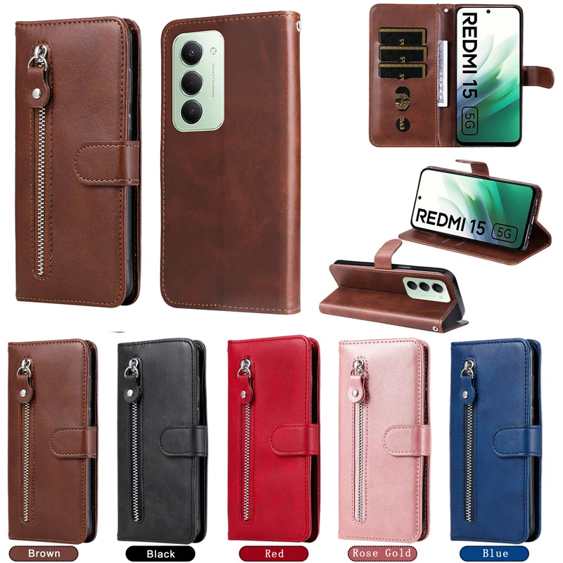 High-quality Capa Redmi 15 4G 5G Zipper Leather Case For Xiaomi Redmi 15 Case Wallet Stand Phone Cover For Xiaomi Redmi 15 EU Fu
High-quality Capa Redmi 15 4G 5G Zipper Leather Case For Xiaomi Redmi 15 Case Wallet Stand Phone Cover For Xiaomi Redmi 15 EU Fu