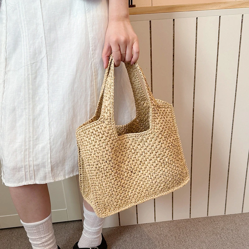 Brand Raffia Straw Woven Tote Bag, Contrast Trim Large Capacity Shoulder Purse, Summer Beach Vacation Handbag For Women
Brand Raffia Straw Woven Tote Bag, Contrast Trim Large Capacity Shoulder Purse, Summer Beach Vacation Handbag For Women