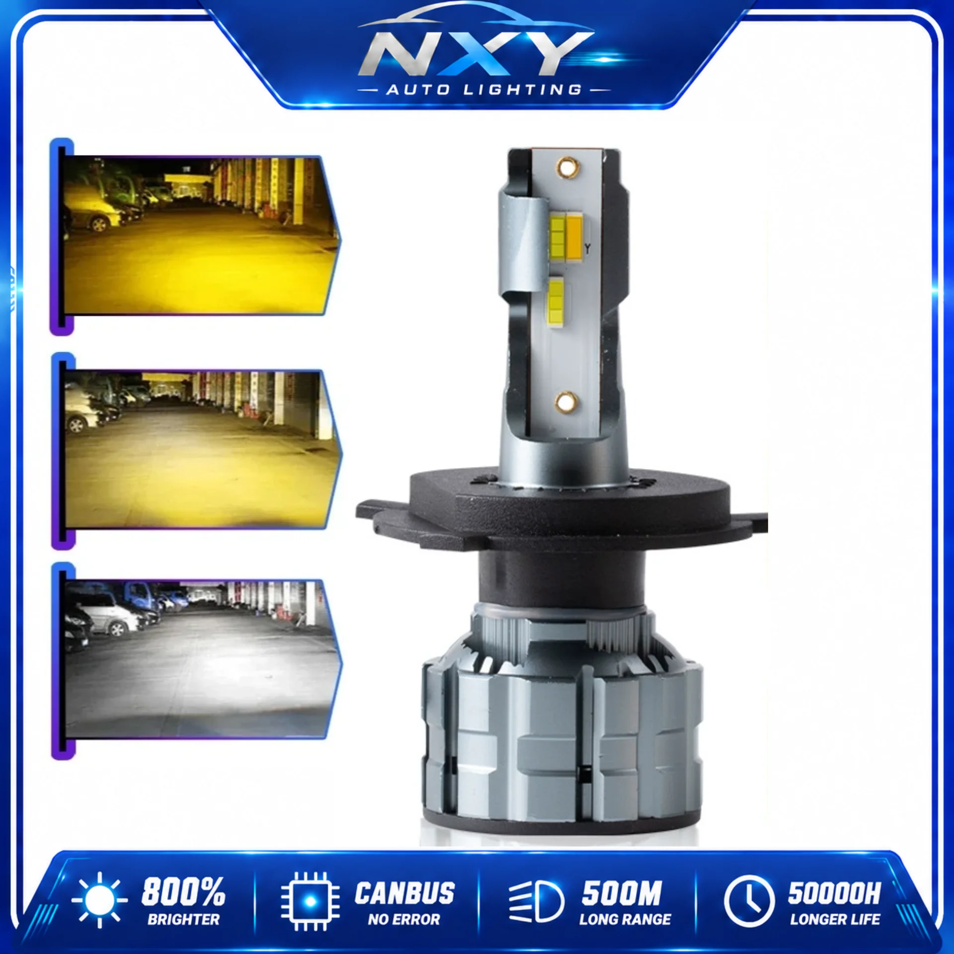 NXY R13 Tri Color LED Headlight Bulb H4 High Low Beam Super Bright LED Light Retrofit Kit 3000K 4300K 6000K Plug and Play CANBUS
NXY R13 Tri Color LED Headlight Bulb H4 High Low Beam Super Bright LED Light Retrofit Kit 3000K 4300K 6000K Plug and Play CANBUS