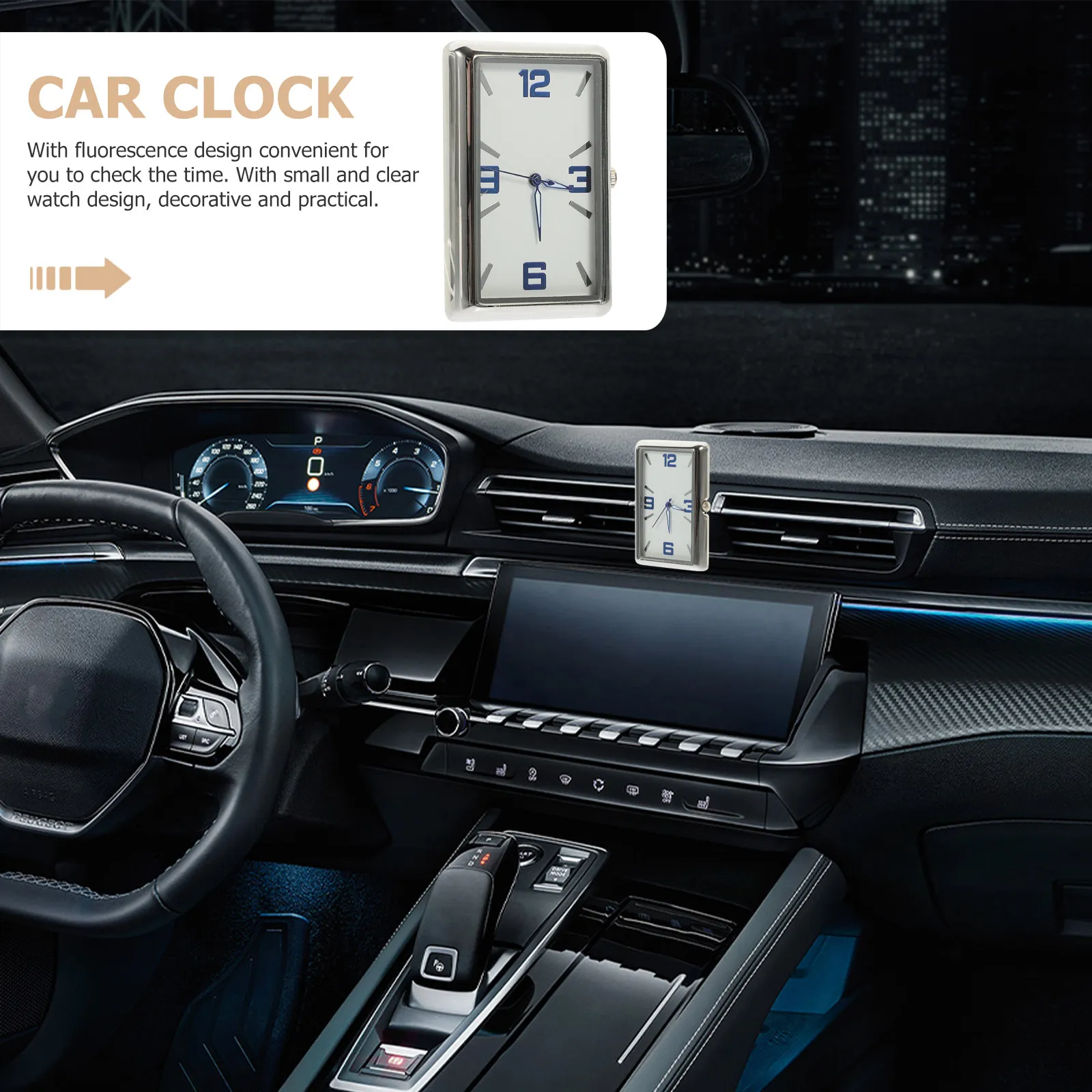 Square Car Clock for Dashboard Stylish Simple Design Fluorescent Hands Easy Installation Non Blocking View Ideal for Vehicle
Square Car Clock for Dashboard Stylish Simple Design Fluorescent Hands Easy Installation Non Blocking View Ideal for Vehicle