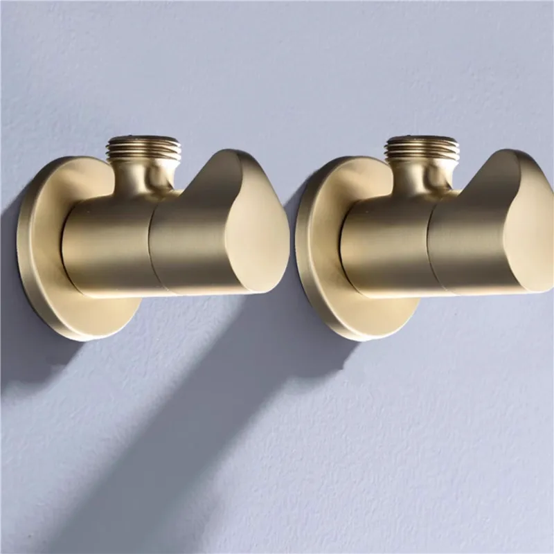 Brushed Gold Angle Valve Brass Wall Mount Angle Valve for Toilet Universal Stop Water Triangle Valve for Faucet and Toilet
Brushed Gold Angle Valve Brass Wall Mount Angle Valve for Toilet Universal Stop Water Triangle Valve for Faucet and Toilet