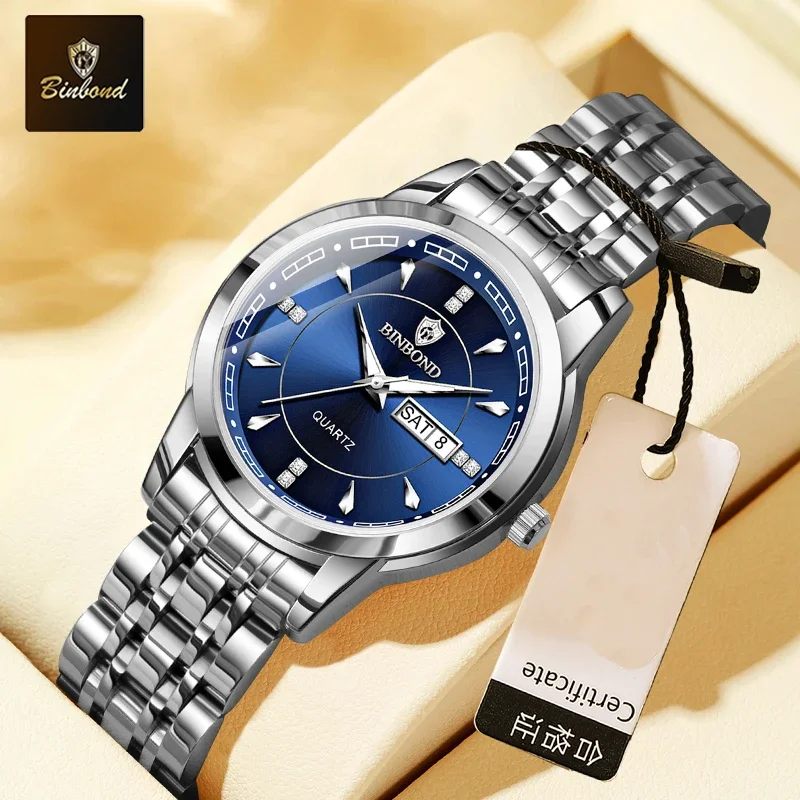 BINBOND Ladies Quartz Watch Fashion Stainless Steel Luminous Pointer Waterproof Date Watch Luxury Business Casual Women Watch
BINBOND Ladies Quartz Watch Fashion Stainless Steel Luminous Pointer Waterproof Date Watch Luxury Business Casual Women Watch