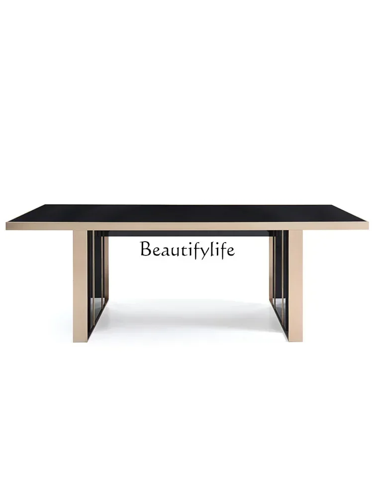 Whole house furniture Light Luxury Dining Table and Chair Simple Modern Household a Table with Six Chairs Rectangular Tempered G
Whole house furniture Light Luxury Dining Table and Chair Simple Modern Household a Table with Six Chairs Rectangular Tempered G
