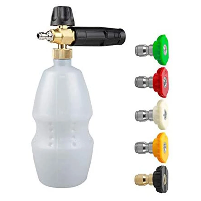 Car Wash Pressure Washer Adjustable 1/4Inch Quick Connect Foam Cannon Snow Foam Lance High Pressure Washer Foam Cannon
Car Wash Pressure Washer Adjustable 1/4Inch Quick Connect Foam Cannon Snow Foam Lance High Pressure Washer Foam Cannon