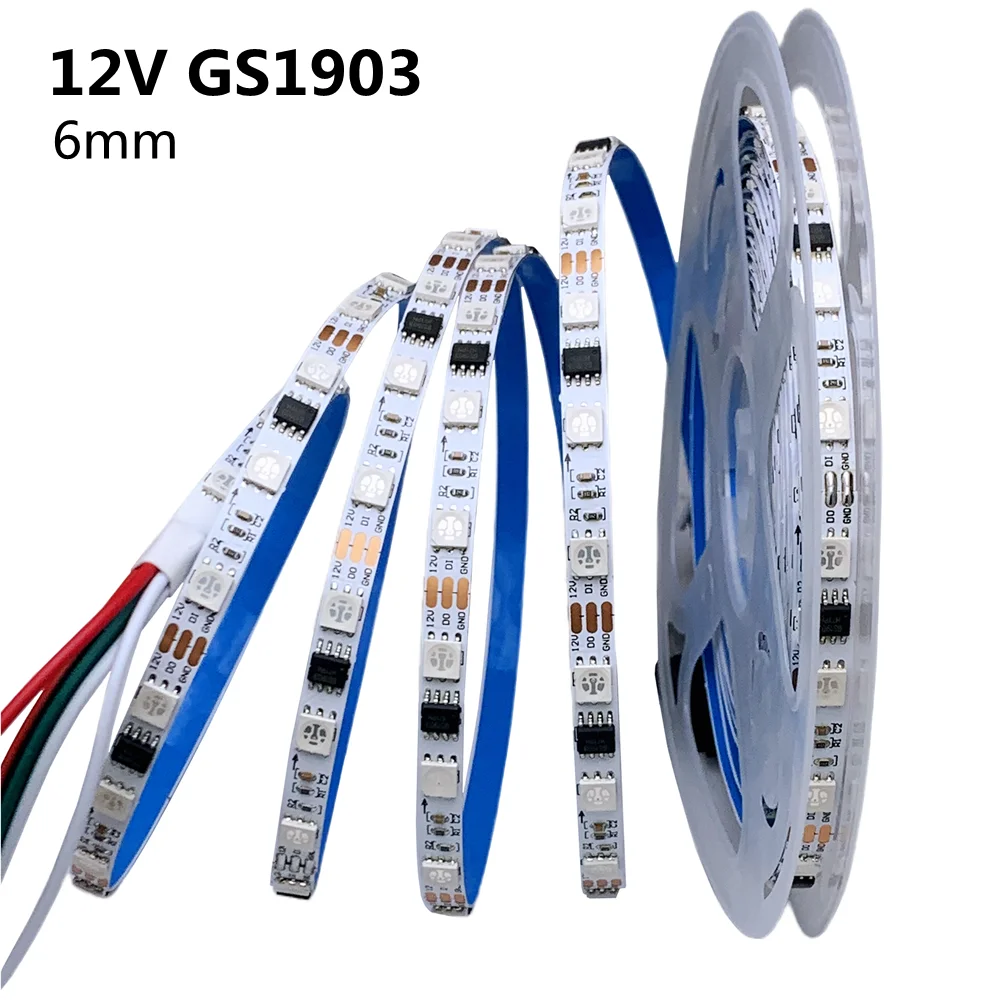 5 м Адресуемая 6 мм узкая белая печатная плата GS1903 5050 SMD RGB IC Гибкая Пиксельная Светодиодная лента 12 В постоянного тока 60 светодиодов/м такая же, как WS2811
5 м Адресуемая 6 мм узкая белая печатная плата GS1903 5050 SMD RGB IC Гибкая Пиксельная Светодиодная лента 12 В постоянного тока 60 светодиодов/м такая же, как WS2811