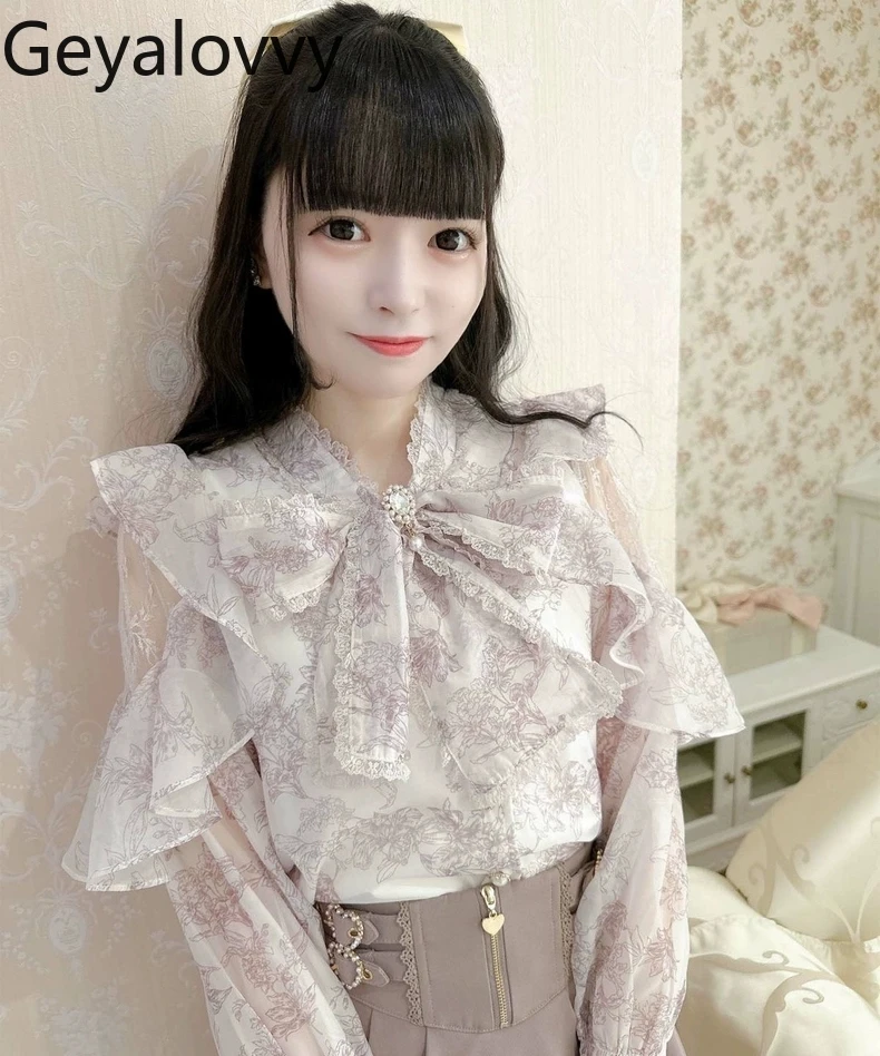 Japanese Style Mass-Produced New Sweet Cute Girls Long-Sleeve Shirt Spring Autumn Lolita Bow Blouse Classic Printed Tops
Japanese Style Mass-Produced New Sweet Cute Girls Long-Sleeve Shirt Spring Autumn Lolita Bow Blouse Classic Printed Tops