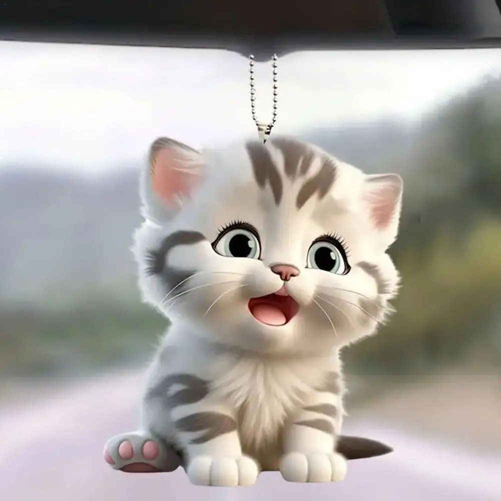 Car Pendant Hanging Ornament With Chain 2D Cute Cat-Shaped Animal Rearview Mirror Hanging Decor Car Interior Accessories
Car Pendant Hanging Ornament With Chain 2D Cute Cat-Shaped Animal Rearview Mirror Hanging Decor Car Interior Accessories