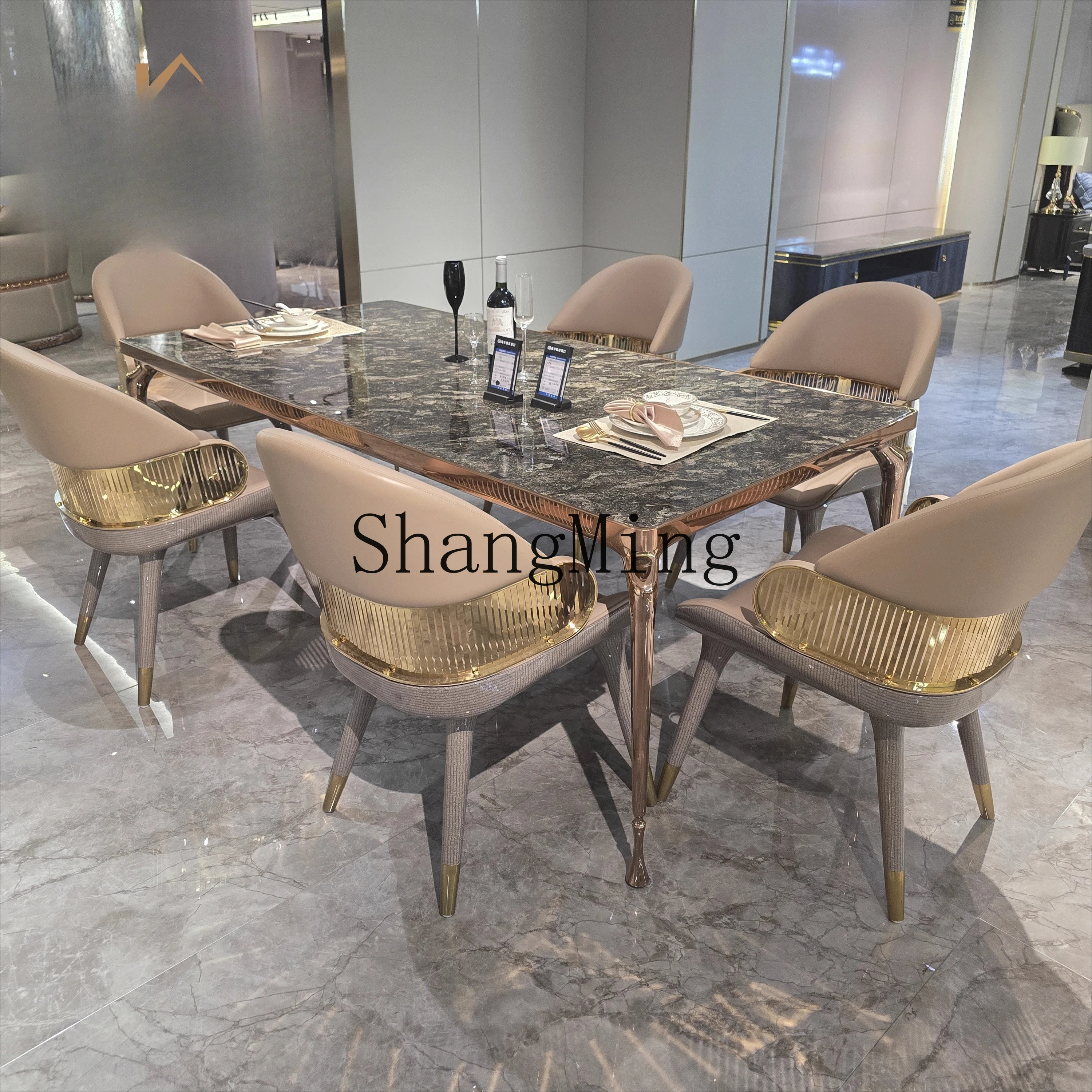 CL Light Luxury Villa Premium Natural Luxury Stone Stainless Steel Marble Dining Table
CL Light Luxury Villa Premium Natural Luxury Stone Stainless Steel Marble Dining Table