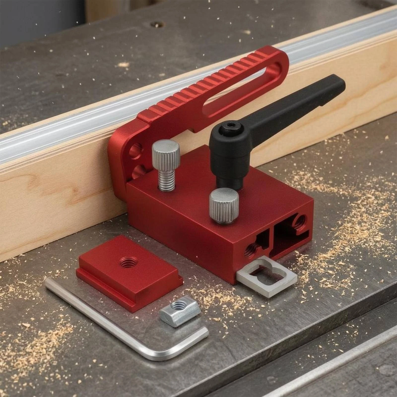 Table Saw Fence Stop Pivoting Lever Sliding Track Stop Backstop Locator Anodized Finish Power Tool Accessory Slide and Lock
Table Saw Fence Stop Pivoting Lever Sliding Track Stop Backstop Locator Anodized Finish Power Tool Accessory Slide and Lock