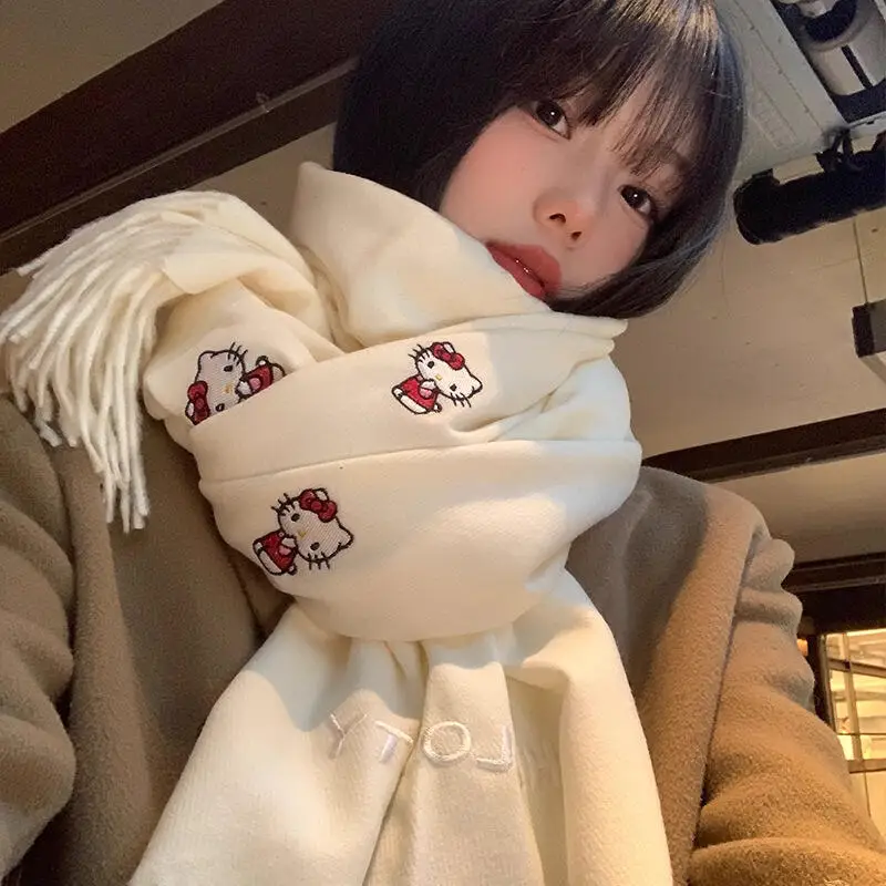 Sanrio Kawaii шарф «Hello Kitty», осенне-зимний шарф с вышивкой из искусственного кашемира, теплый ветрозащитный шарф, мягкий, приятный для кожи, подарок
Sanrio Kawaii шарф «Hello Kitty», осенне-зимний шарф с вышивкой из искусственного кашемира, теплый ветрозащитный шарф, мягкий, приятный для кожи, подарок