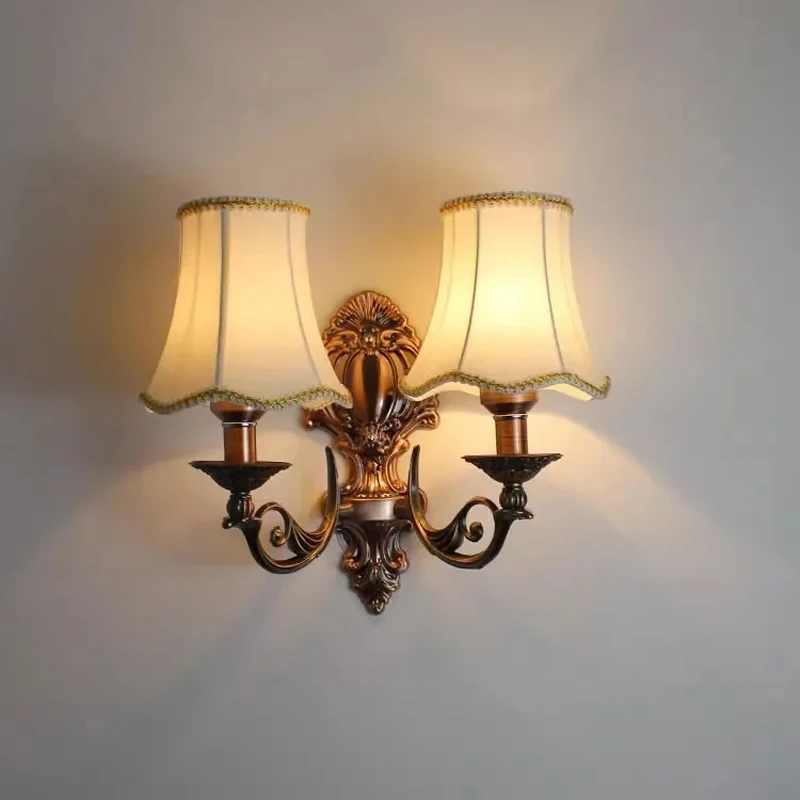 European-style Staircase Wall Light Hallway Bedroom Dual Head Bedside Lamps Antique Classical Living Room Red Bronze Wall Lamp
European-style Staircase Wall Light Hallway Bedroom Dual Head Bedside Lamps Antique Classical Living Room Red Bronze Wall Lamp