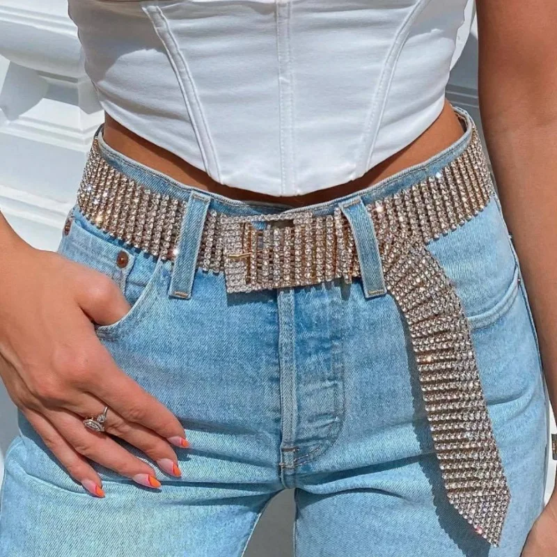 Sparkling rhinestone belt, fashionable Rhinestone women's belt, metal full diamond explosive sparkling diamond inlaid belt
Sparkling rhinestone belt, fashionable Rhinestone women's belt, metal full diamond explosive sparkling diamond inlaid belt